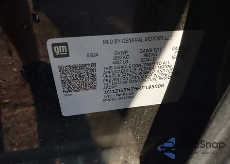 2024 Chevrolet Malibu Fwd Rs from USA, damaged, VIN 1G1ZG5ST5RF195006